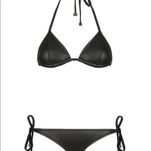 Black leather triangl bikini